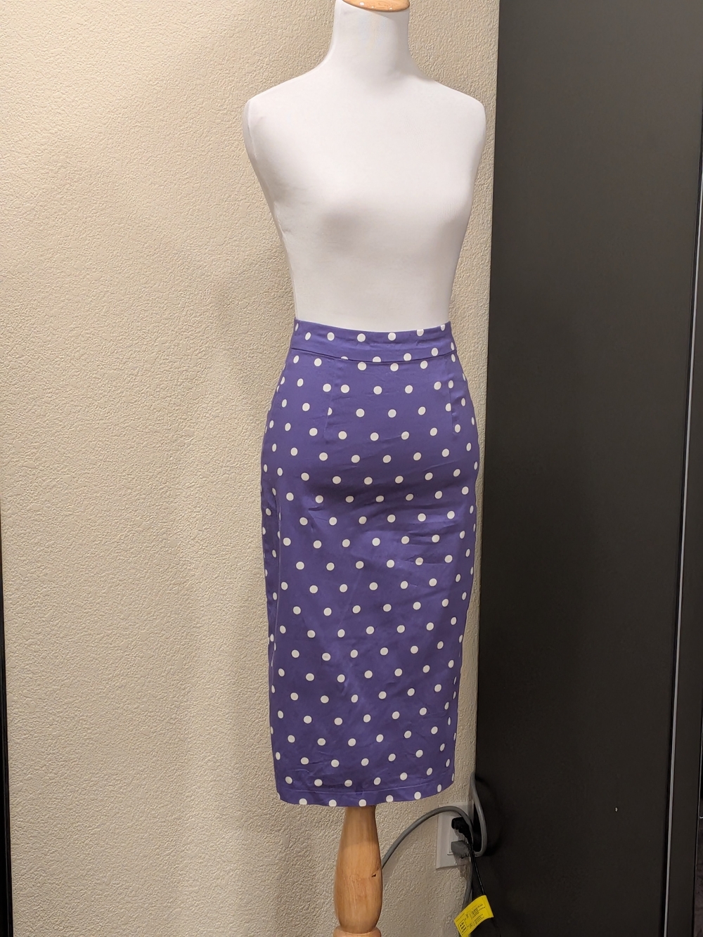 Collectif London Purple Polka Dot Pencil Skirt Size XXS